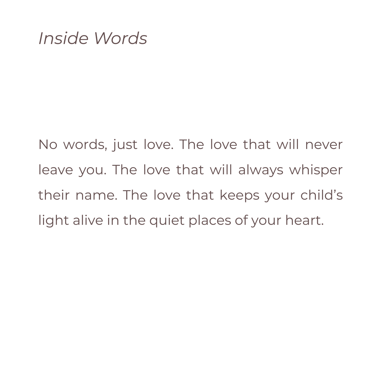 No Words, Just Love